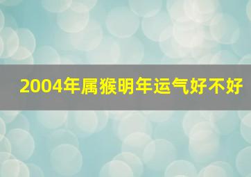 2004年属猴明年运气好不好