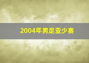 2004年男足亚少赛