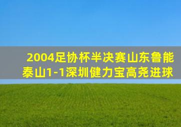 2004足协杯半决赛山东鲁能泰山1-1深圳健力宝高尧进球