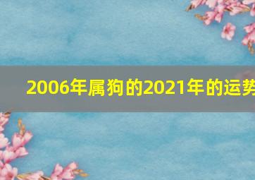 2006年属狗的2021年的运势