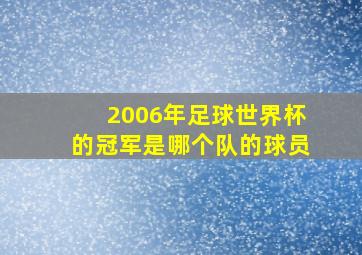 2006年足球世界杯的冠军是哪个队的球员