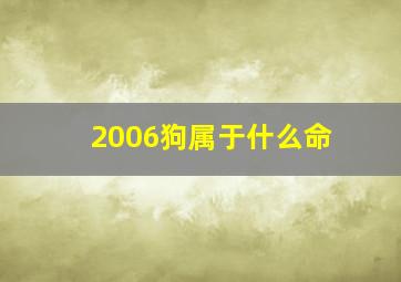 2006狗属于什么命