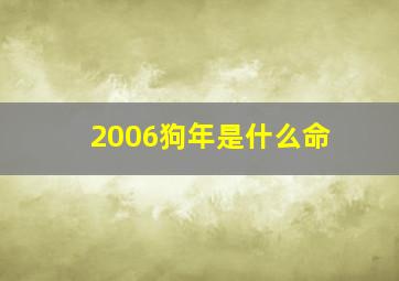 2006狗年是什么命