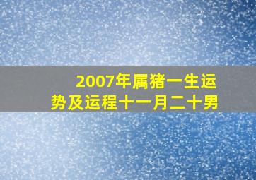 2007年属猪一生运势及运程十一月二十男