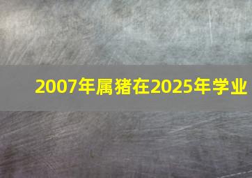 2007年属猪在2025年学业