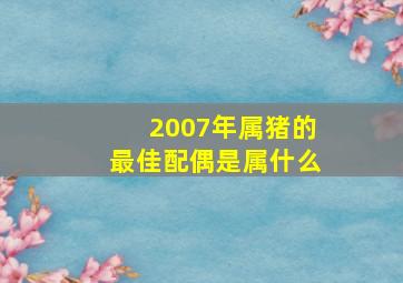 2007年属猪的最佳配偶是属什么