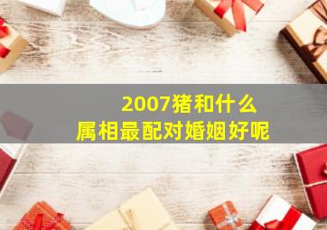 2007猪和什么属相最配对婚姻好呢