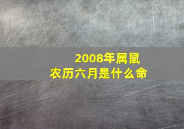 2008年属鼠农历六月是什么命