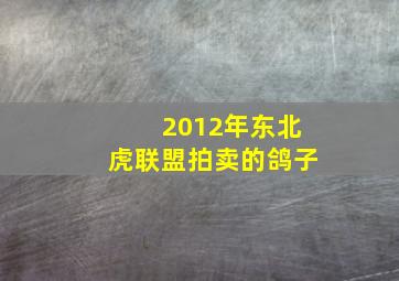 2012年东北虎联盟拍卖的鸽子