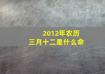 2012年农历三月十二是什么命