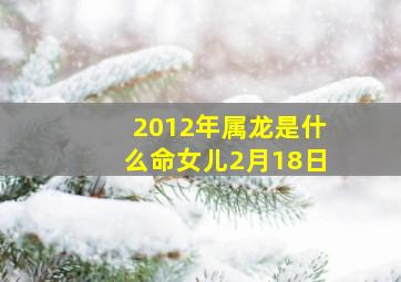 2012年属龙是什么命女儿2月18日