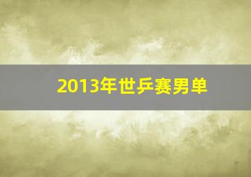 2013年世乒赛男单