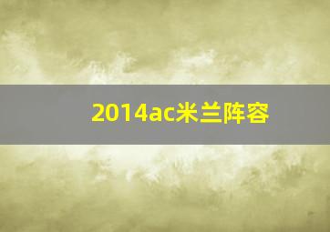 2014ac米兰阵容