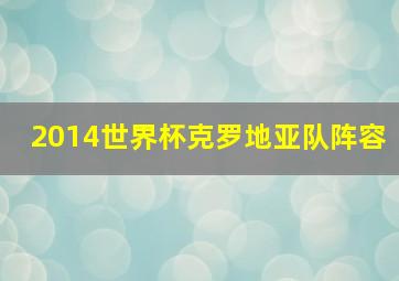 2014世界杯克罗地亚队阵容