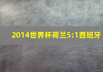 2014世界杯荷兰5:1西班牙