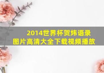 2014世界杯贺炜语录图片高清大全下载视频播放