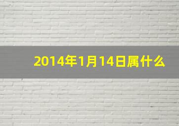 2014年1月14日属什么