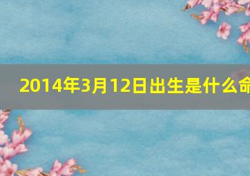 2014年3月12日出生是什么命