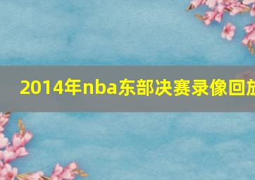 2014年nba东部决赛录像回放