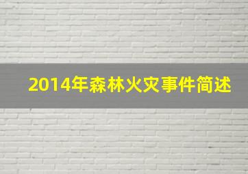 2014年森林火灾事件简述