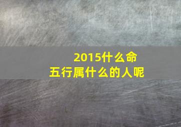 2015什么命五行属什么的人呢