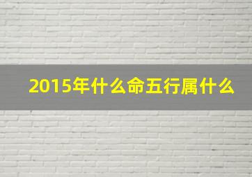 2015年什么命五行属什么