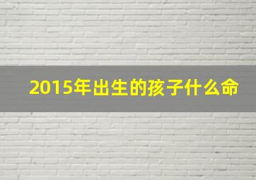 2015年出生的孩子什么命