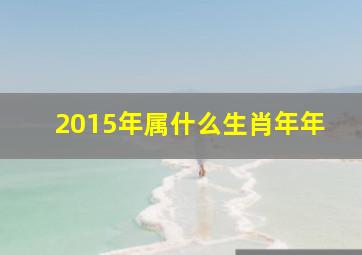 2015年属什么生肖年年