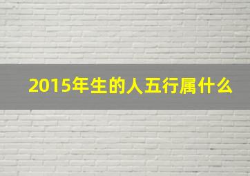 2015年生的人五行属什么