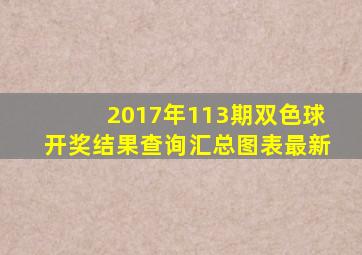 2017年113期双色球开奖结果查询汇总图表最新