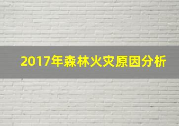 2017年森林火灾原因分析