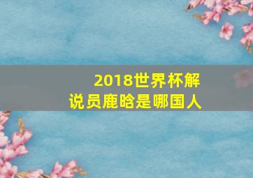 2018世界杯解说员鹿晗是哪国人