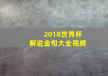 2018世界杯解说金句大全视频