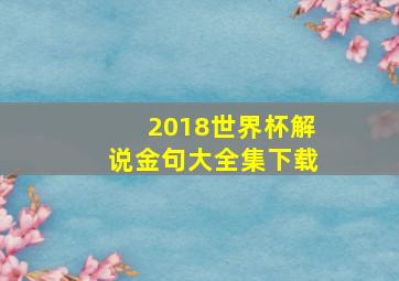 2018世界杯解说金句大全集下载