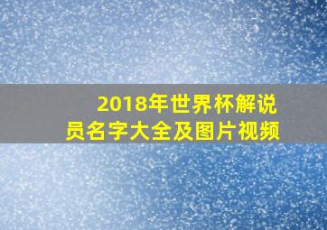 2018年世界杯解说员名字大全及图片视频