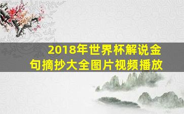 2018年世界杯解说金句摘抄大全图片视频播放