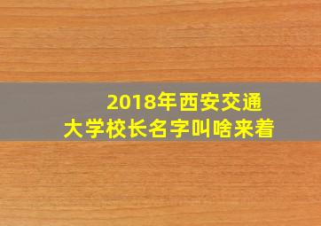 2018年西安交通大学校长名字叫啥来着