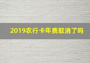 2019农行卡年费取消了吗