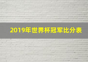 2019年世界杯冠军比分表