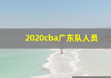 2020cba广东队人员