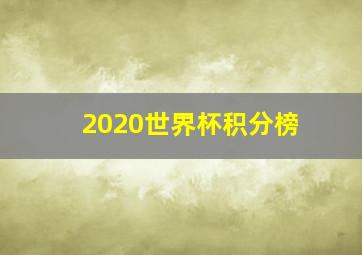 2020世界杯积分榜