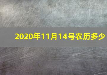 2020年11月14号农历多少