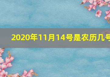 2020年11月14号是农历几号