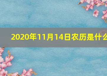 2020年11月14日农历是什么