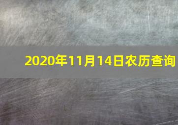 2020年11月14日农历查询