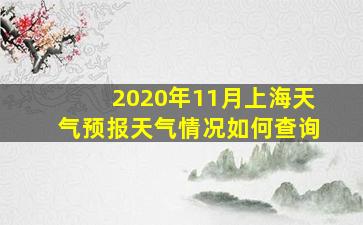 2020年11月上海天气预报天气情况如何查询