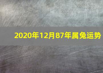 2020年12月87年属兔运势