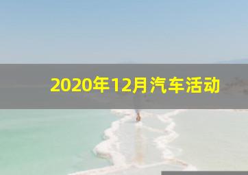 2020年12月汽车活动