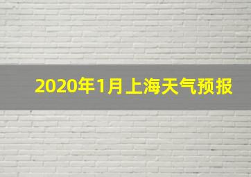 2020年1月上海天气预报