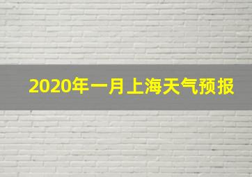 2020年一月上海天气预报